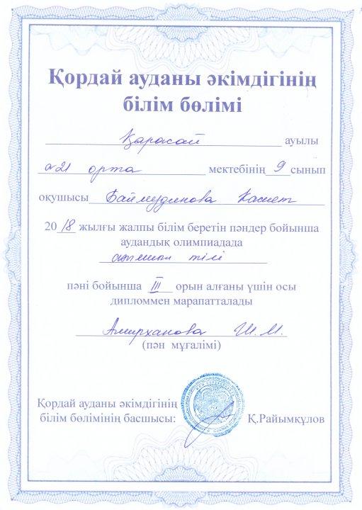 Достижение наших учащихся на районной олимпиаде